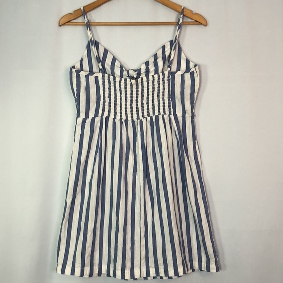 Derek & Heart Shoulder Strap Blue/White Stripe Mini Dress Size L - Picture 6 of 10